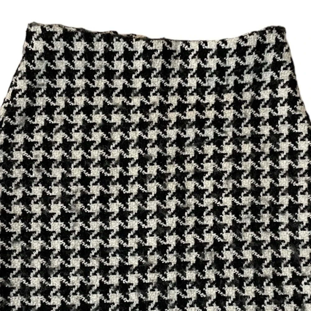 Bohme Houndstooth Pencil Skirt Womens Medium Black White Career Preppy‎